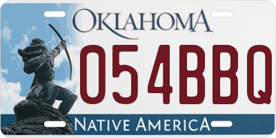 OK license plate 054BBQ