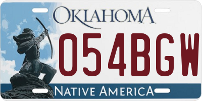 OK license plate 054BGW