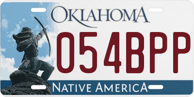 OK license plate 054BPP
