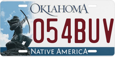 OK license plate 054BUV
