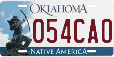 OK license plate 054CAO