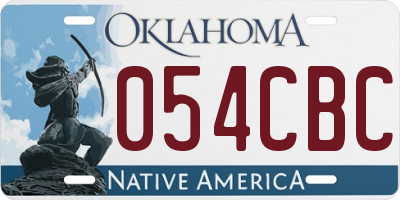 OK license plate 054CBC