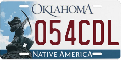 OK license plate 054CDL