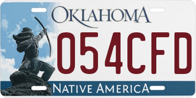 OK license plate 054CFD