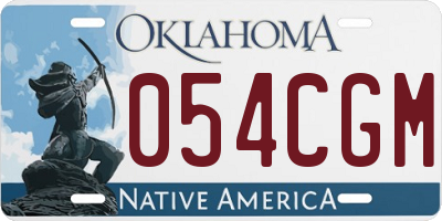 OK license plate 054CGM