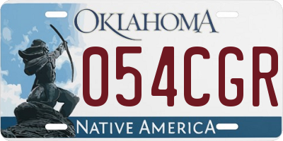 OK license plate 054CGR