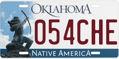 OK license plate 054CHE