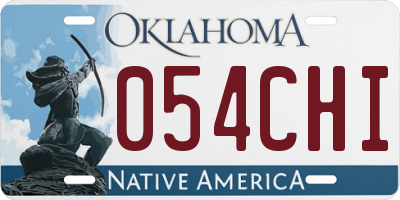 OK license plate 054CHI