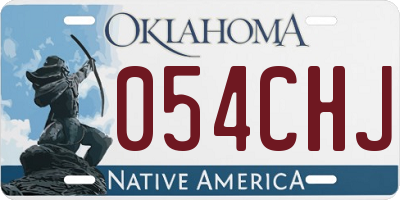 OK license plate 054CHJ