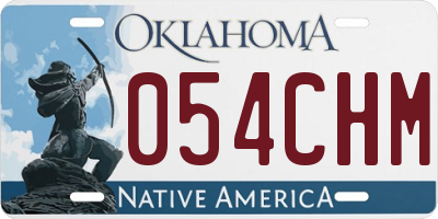 OK license plate 054CHM