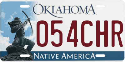 OK license plate 054CHR