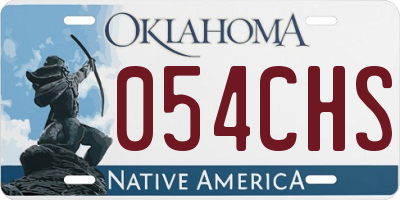 OK license plate 054CHS