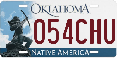 OK license plate 054CHU