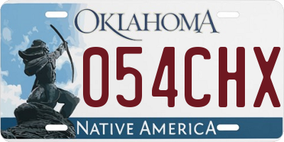 OK license plate 054CHX