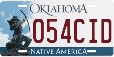 OK license plate 054CID