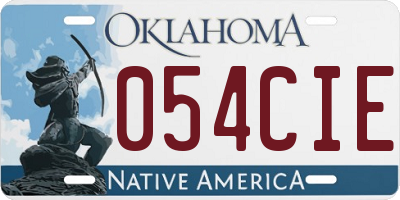 OK license plate 054CIE