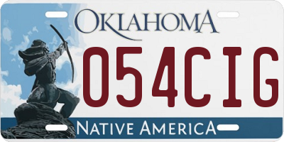 OK license plate 054CIG