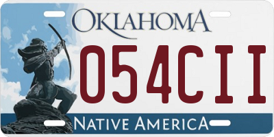 OK license plate 054CII