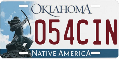 OK license plate 054CIN