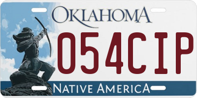 OK license plate 054CIP