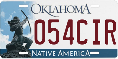 OK license plate 054CIR