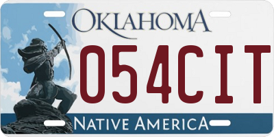 OK license plate 054CIT