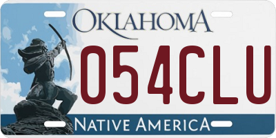 OK license plate 054CLU