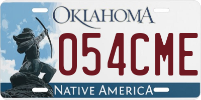 OK license plate 054CME