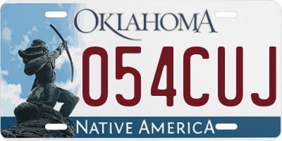 OK license plate 054CUJ