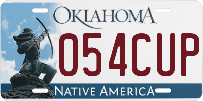 OK license plate 054CUP