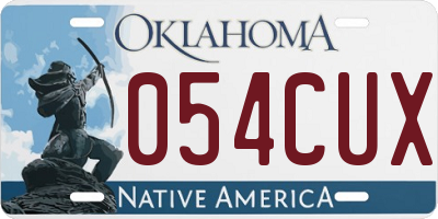 OK license plate 054CUX