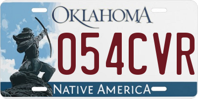 OK license plate 054CVR