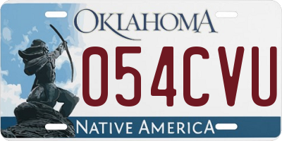 OK license plate 054CVU