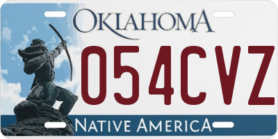 OK license plate 054CVZ