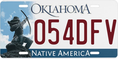 OK license plate 054DFV