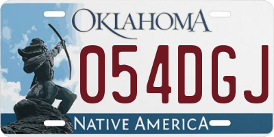 OK license plate 054DGJ