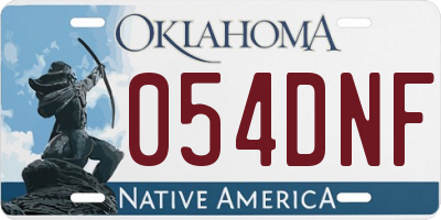 OK license plate 054DNF