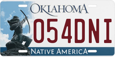 OK license plate 054DNI
