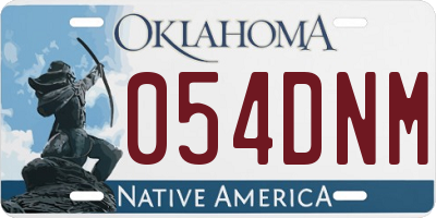 OK license plate 054DNM
