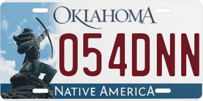 OK license plate 054DNN