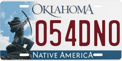 OK license plate 054DNO
