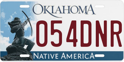 OK license plate 054DNR