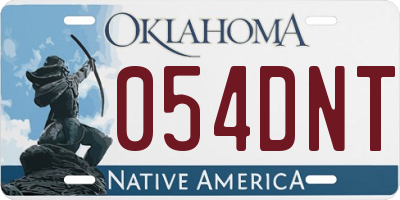 OK license plate 054DNT
