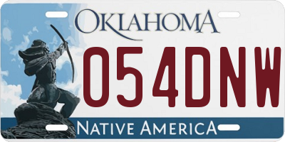 OK license plate 054DNW