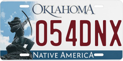 OK license plate 054DNX