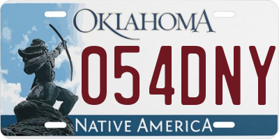 OK license plate 054DNY