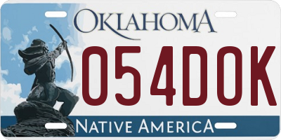OK license plate 054DOK