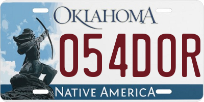 OK license plate 054DOR