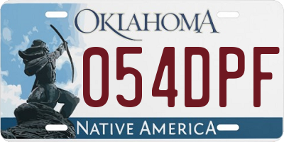 OK license plate 054DPF