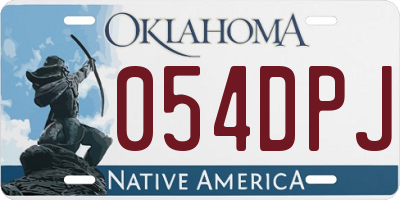 OK license plate 054DPJ